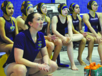 Ms. Blitzer coaches the girls’ varsity water polo team during a tense season opener. The girls went on to triumph over Williston Northampton, securing a 16-8 win for Choate.