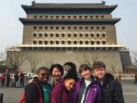 Members of the China Study Abroad program gather after an afternoon of exploration.
