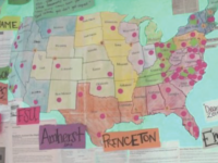 A still from The Hunting Ground depicting a map of campus sexual assault nationwide.