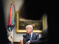 President Donald Trump in a meeting at the White House on January 9, 2018.