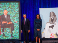 Former President Barack and First Lady Michelle Obama unveil their new portraits on February 12 at the National Portrait Gallery in Washington, D.C.