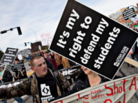 Demonstrators advocate for gun rights at a rally in Salt Lake City, UT.