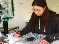 Visual Arts Concentration student Alex Denhart '20 is particularly inspired by artist Catherine Kehoe.
Photo by Jenny Guo /The Choate News
