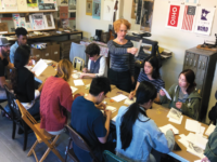 Visual Arts Concentration students participate in a workshop led by Dexterity Press, a letterpress studio.
Photo by Derek Ng/The Choate News