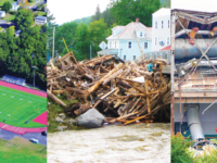 In the past decade (from left to right), Lyman Hall reconstructed its track; Wallingford endured Hurricane Irene; and the Bristol-Myers Squibb building was demolished.
Photos courtesy of BSC Group, Wallingford Real Estate, and Record Journal